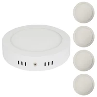 Set x5 Panel Led 12w Sobreponer Redondo Luz Fría Certificado