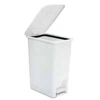 Cesto de Basura Papelera de Pedal 12l ? Espacios Reducidos Blanco