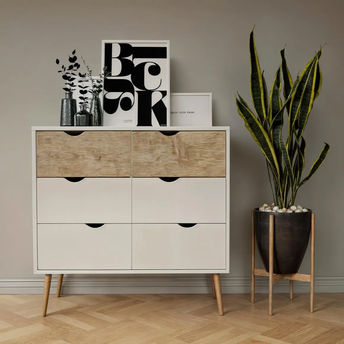 Cómoda Estilo Nórdico Con 4 Cajones Blanco - Homecenter.com.co