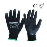 Guante Superior Nylon Negro C/capa Latex 10" Set x 10