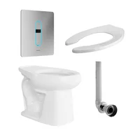 Combo Institucional Taza Adriática Plus Entrada Posterior + Válvula Dúplex Pro + Asiento Institucional forte + Sistema de conexion Corona