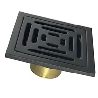 Rejilla Piso Sifon 10x10cm Decorativa Negra Acero Inox