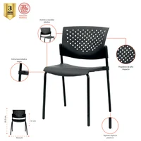 Silla interlocutora Sin Tapizar Negro Mundial De Sillas Butterfly