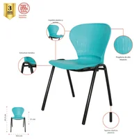 Silla interlocutora Estructura Plastico Negro Mundial De Sillas Orion