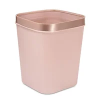 Cesto De Basura 15L Con Pisa Bolsa Caneca Plástica Moderna Oro Rosa