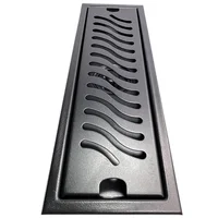 Rejilla Piso Sifon 30x10cm Onda Acero Inox Negra