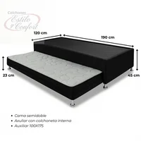 Basecama Semidoble Duplex 120 Negra