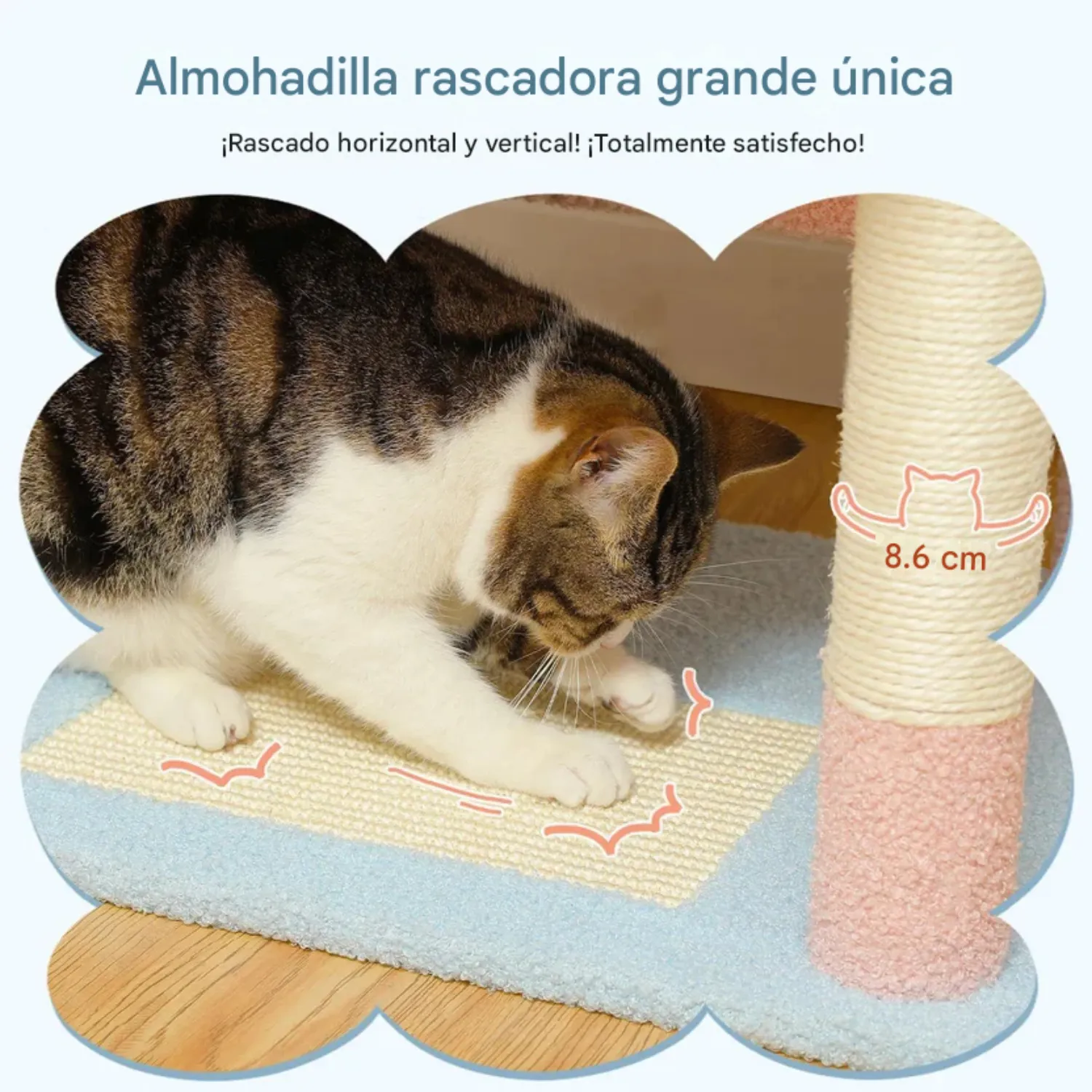 Gimnasio para Gatos Grande Pawz Road Con Rascadores Hamaca y Almohadas Azules 5