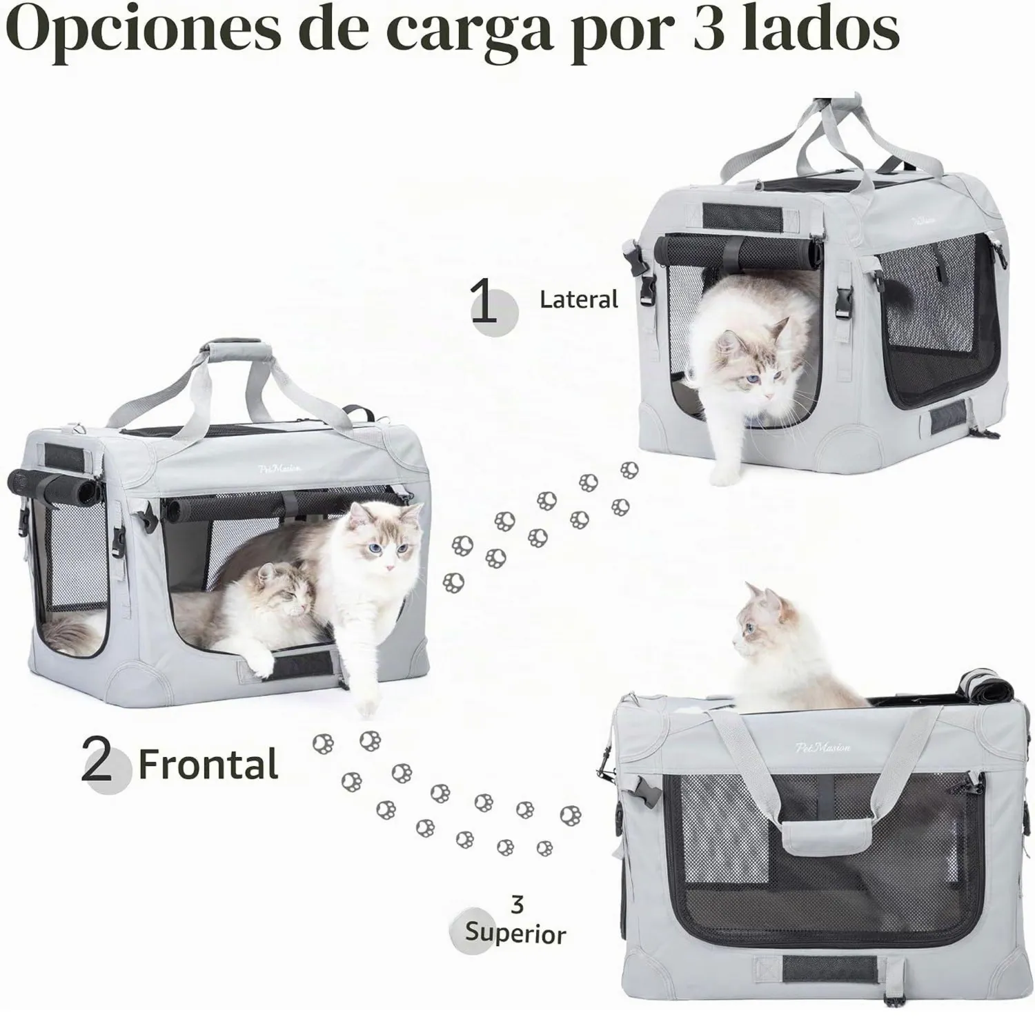 Guacal XL para Gatos y Perros PetMasion Plegable y de Lados Suaves de 61 x 42 x 42 cm 4