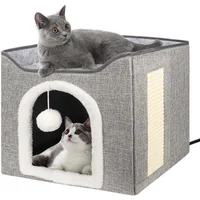 Cama Térmica Plegable para Gatos con Almohadilla Caliente