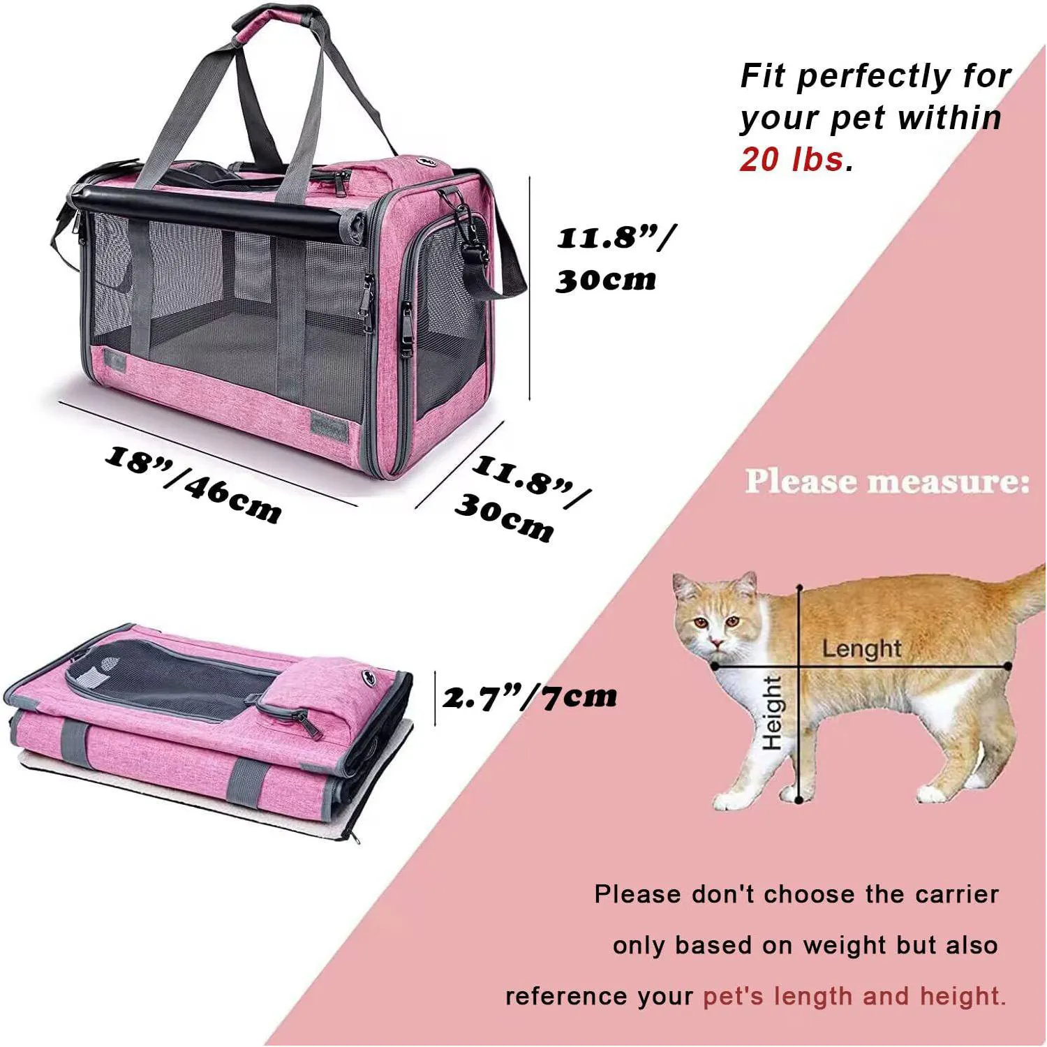 Guacal de Mascotas para Gatos y Cachorros Color Rosado