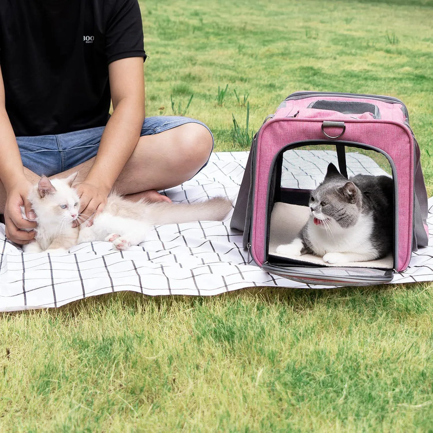 Guacal de Mascotas para Gatos y Cachorros Color Rosado 6