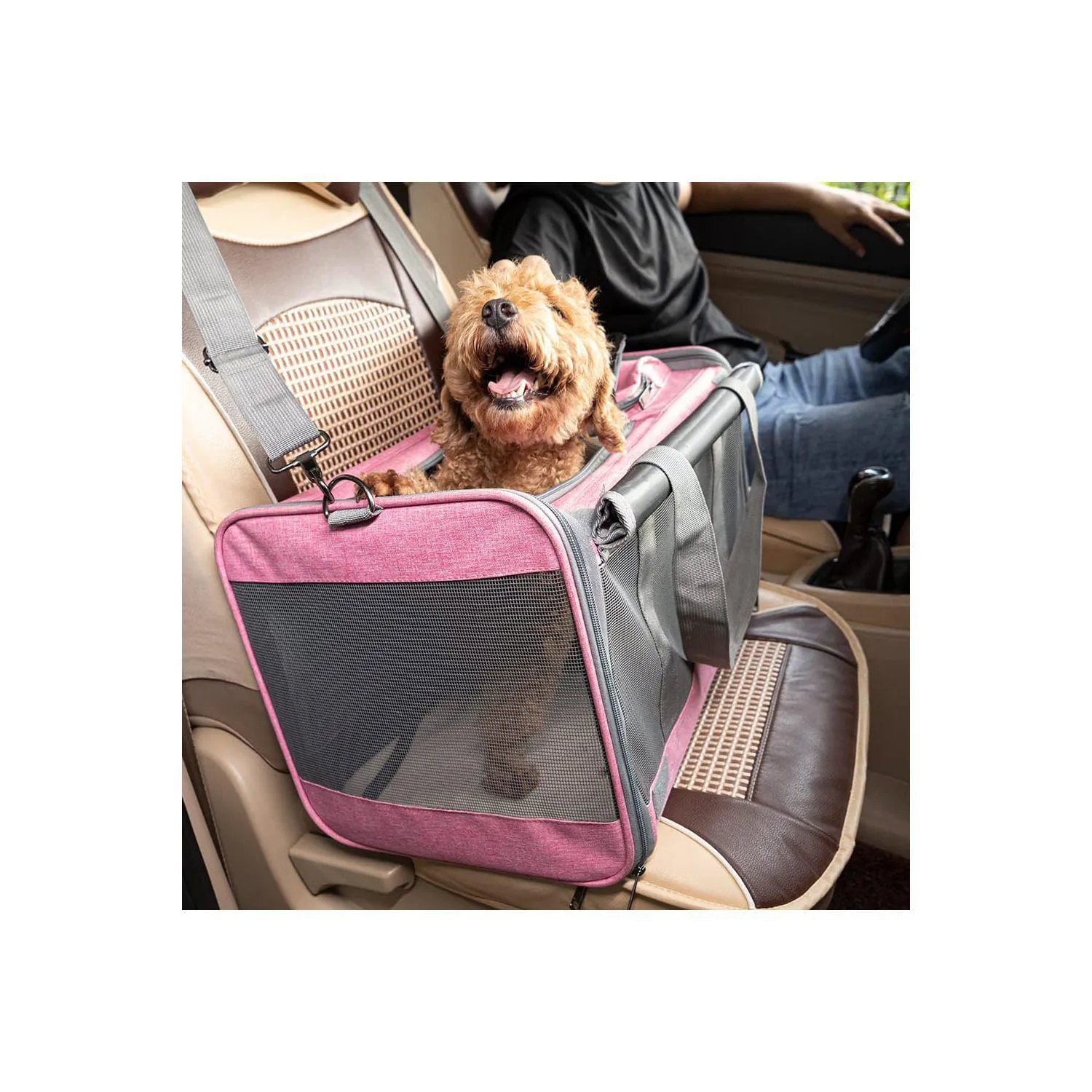 Guacal de Mascotas para Gatos y Cachorros Color Rosado 8