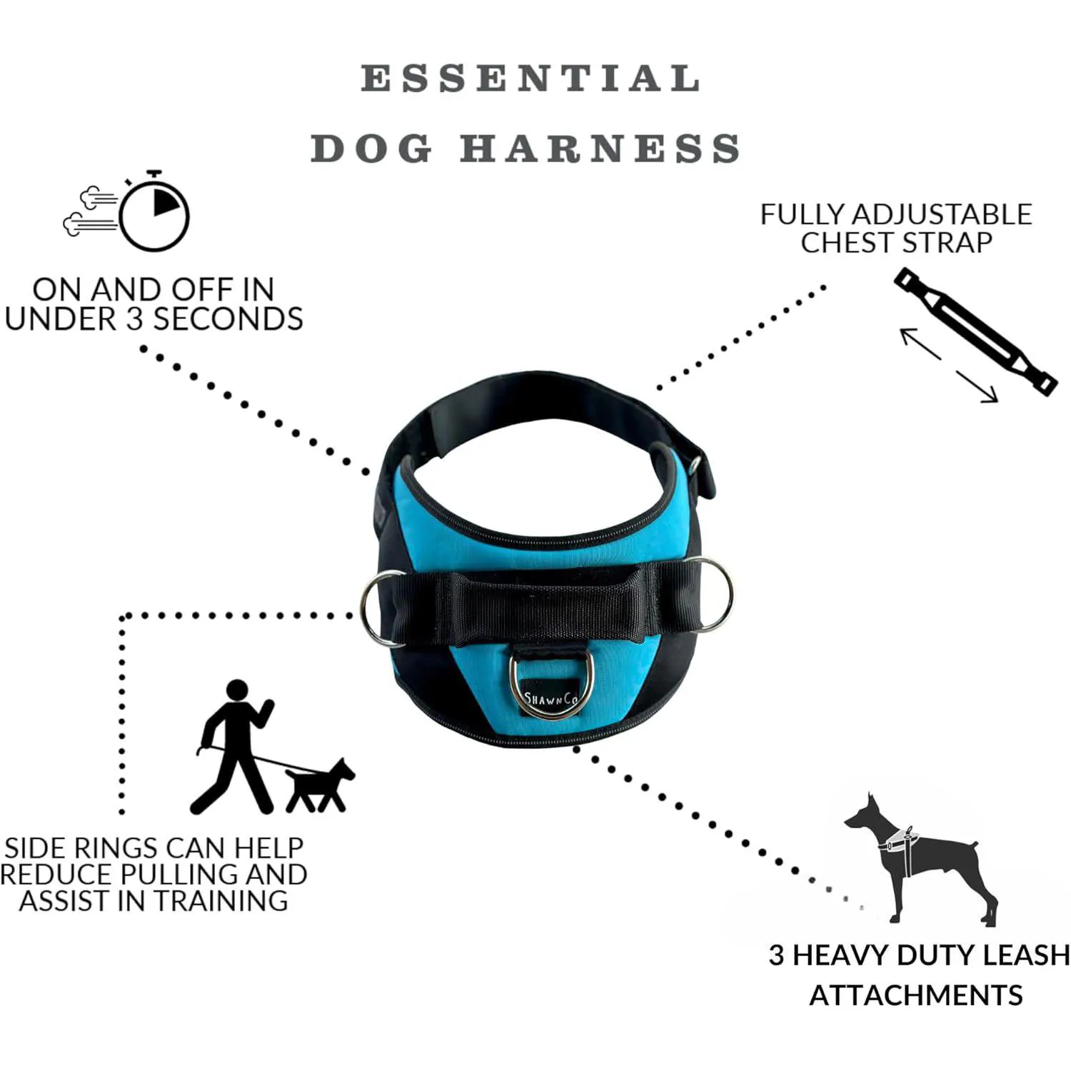 Arnés No-Pull Ajustable para Perros ShawnCo 4