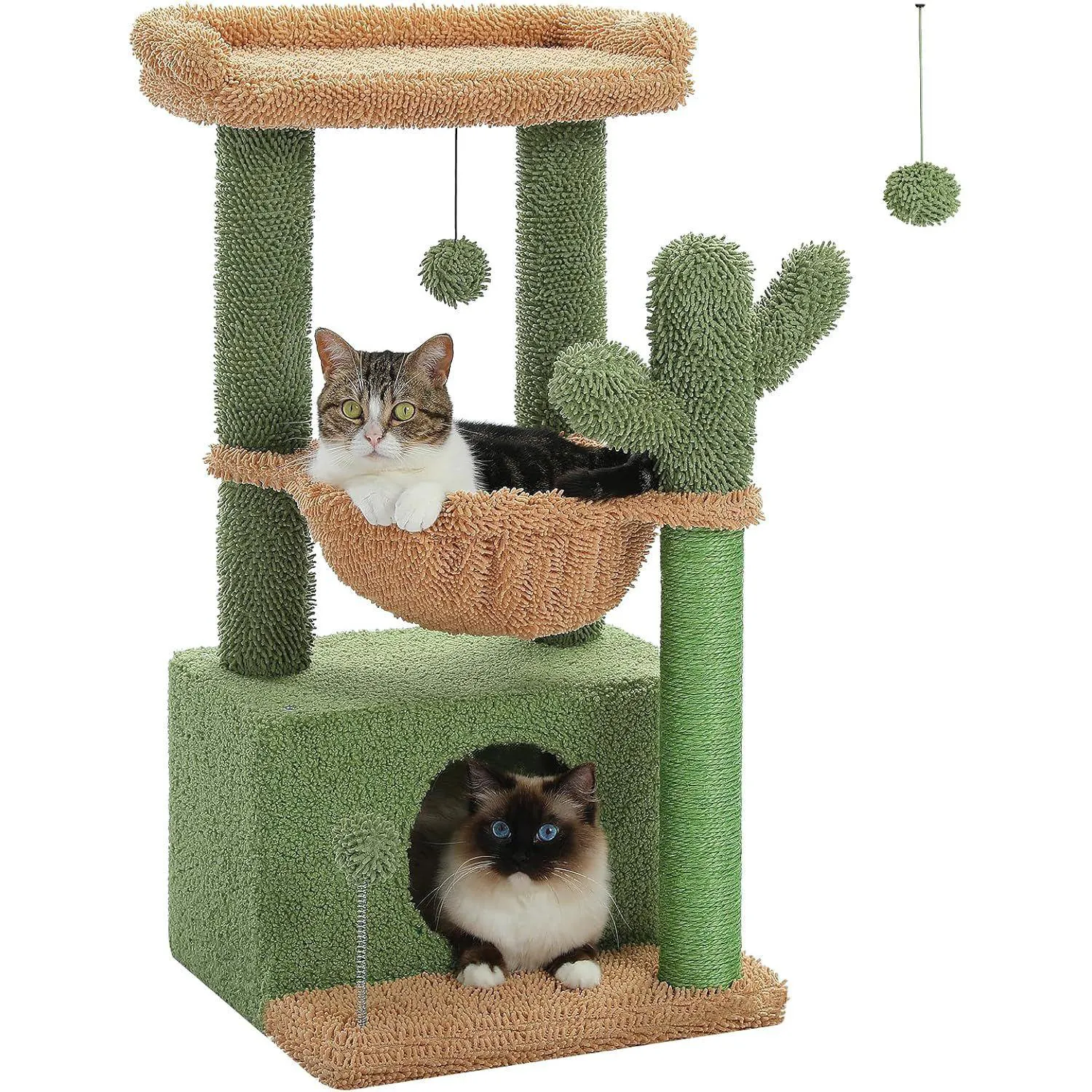 Gimnasio para Gatos 4 en 1 Torre Interior de 84 x 40 x 84 cm Modelo de Cactus
