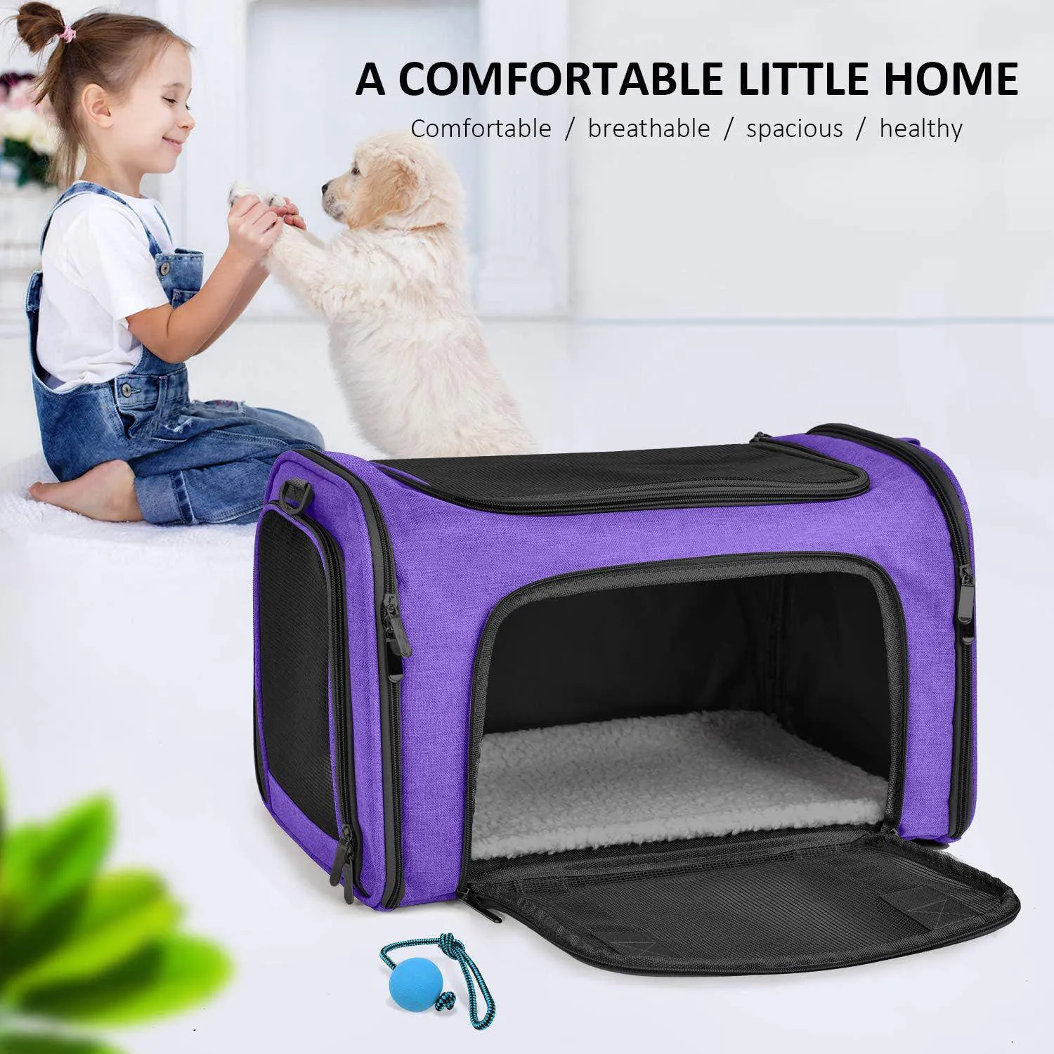 Guacal de Mascotas Henkelion de 51 x 33 x 33 cm Color Morado 7