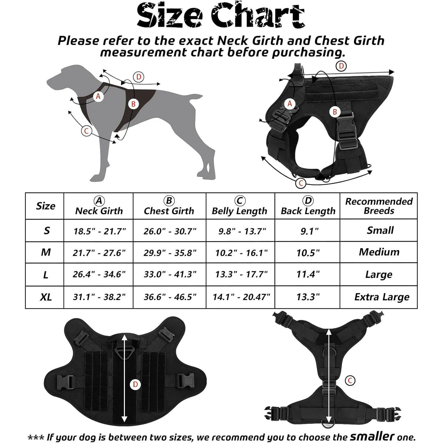 Arnés Táctico Ajustable para Perros Grandes Rabbitgoo