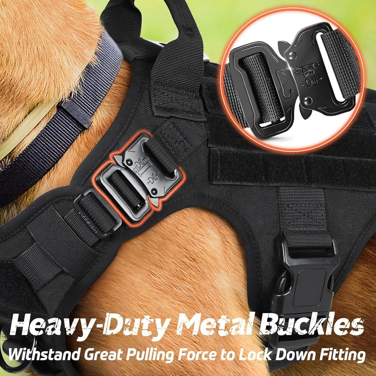 Arnés Táctico Ajustable para Perros Grandes Rabbitgoo 4