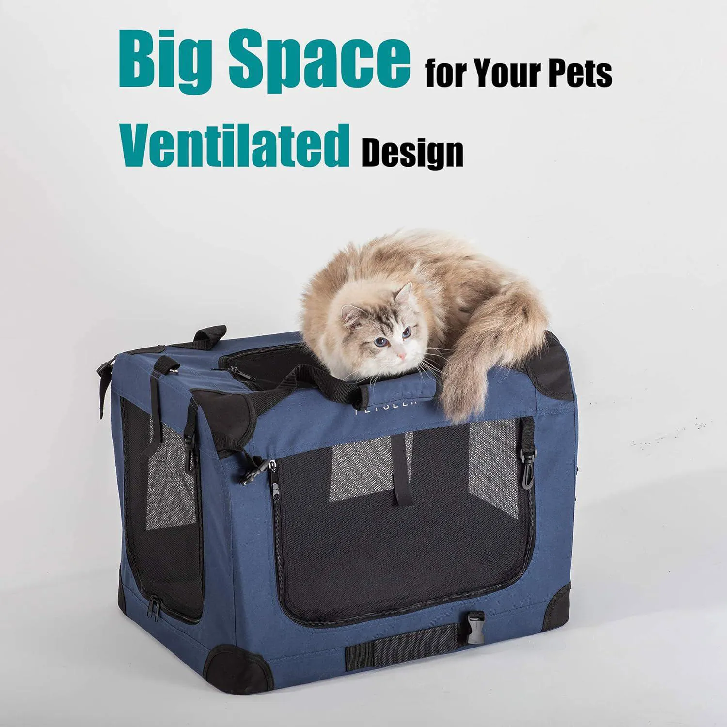 Guacal Extra Grande para Mascotas Plegable y Ventilado