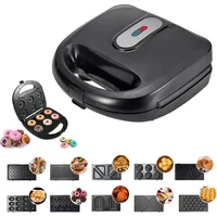 Máquina de Gofres y Sanduchera 10 en 1 nLn Hope de 750 W con Platos Extraíbles Antiadherente