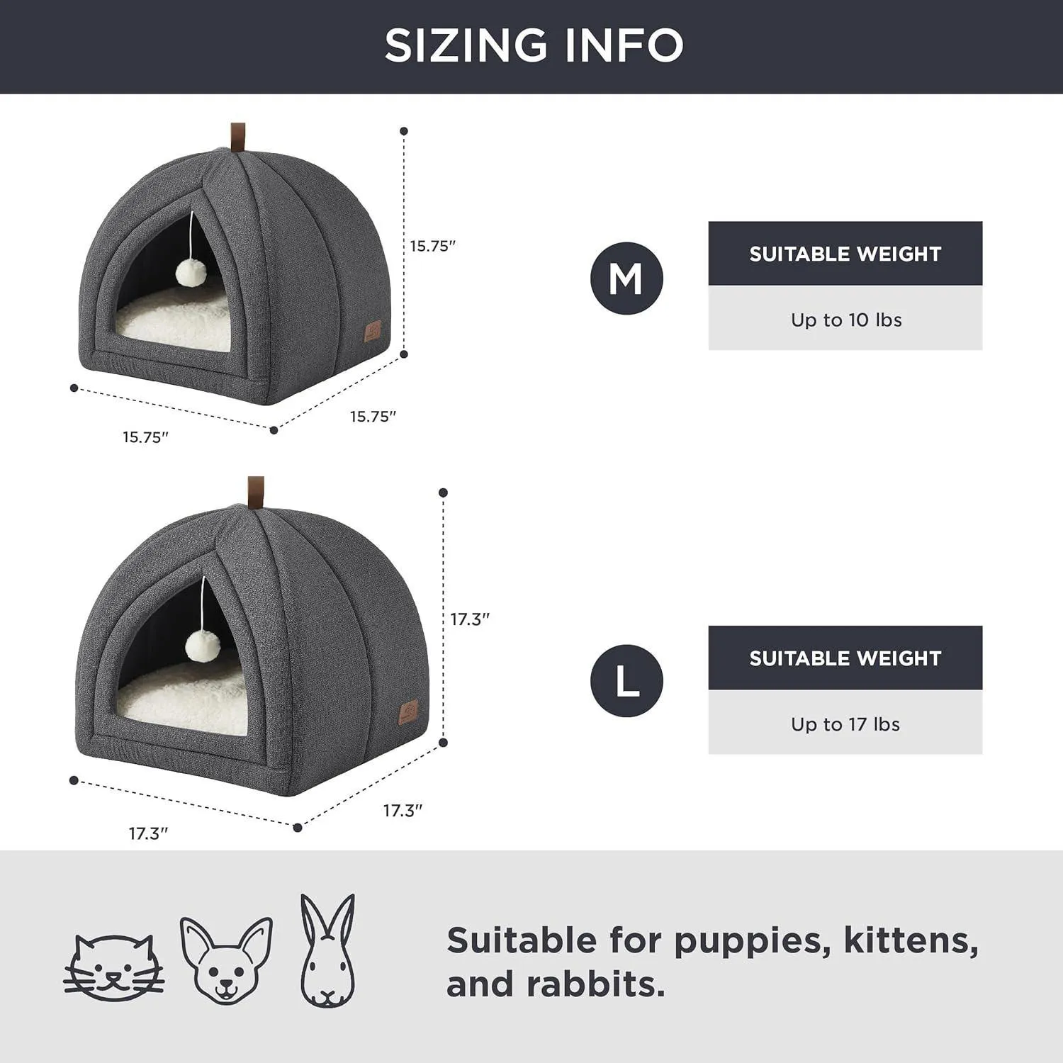 Cama en Forma de Cueva para Gatos Bedsure 2 en 1 4
