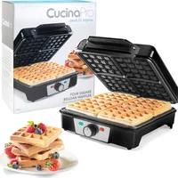 Waflera Belga CucinaPro 4 Gofres Extra Grandes Acero Inoxidable 1200W