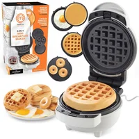Mini Máquina de Desayuno 3 en 1 MasterChef 120V con Platos Antiadherentes Extraíbles