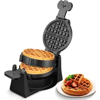 Waflera Belga Doble FOHERE 1400W con Giro de 180° y Placas Antiadherentes