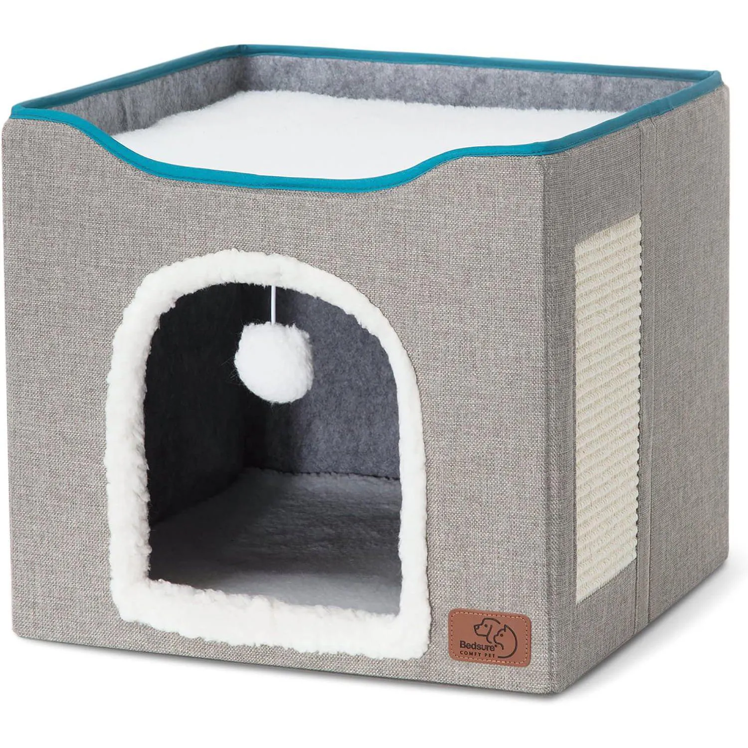 Cama para Gatos de Interior Estilo de Cueva Grande y Plegable 42x42x35 cm Color Gris 7
