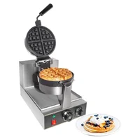 Gofrera Belga Comercial GorillaRock 110V 1.2KW Acero Inoxidable con Mecanismo Giratorio