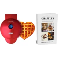 Charmed By Dragons Mini Waflera DASH 10 cm Diseño en Corazón con Antiadherente de 350W