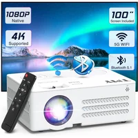 Tmy Proyector TMY WiFi y Bluetooth 1080P 4K Portátil Pantalla 100 Pulgadas Incluida