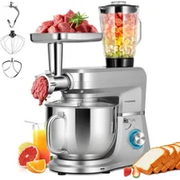 Batidora de Pie Multifuncional VIVOHOME 6 en 1 8L 660W 10 Velocidades con Licuadora y Picadora de Carne