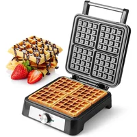 Waflera Belga UVFAST 4 Waffles Cuadrados 1600W Antiadherente con Control de Temperatura