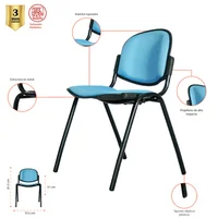 Silla interlocutora Asiento y Espalda Tapizada Negro Mundial De Sillas Venecia