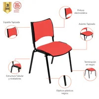 Silla interlocutora Tapizada Estruct Negro Mundial De Sillas Smart
