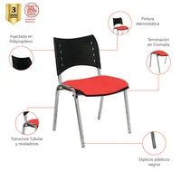 Silla interlocutora Tapiz Asiento Estruct Cromo Mundial De Sillas Smart