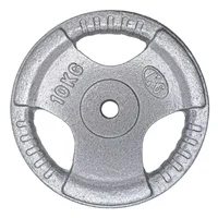 Disco Para Pesas Gym 10Kg K6 Fitness Estándar Hierro Color Plateado