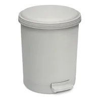 Papelera Circular Con Pedal 13L ? Diseño Moderno Y Compacto Gris