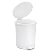 Papelera Circular Con Pedal 13L Diseño Moderno Y Compacto Blanco