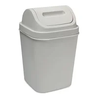 Cesto Basura 15L Tapa Vaivén - Caneca Plástica Hogar Oficina Gris