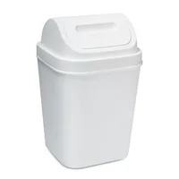 Cesto Basura 15L Tapa Vaivén - Caneca Plástica Hogar Oficina Blanco