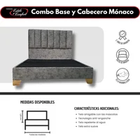 Basecama + Monaco Gris Esp 120X190 Pata Madera