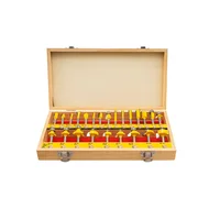 Juego de Fresas Ruteadora 24 Piezas 1/4 Pulgadas Estuche de Madera Uyustools