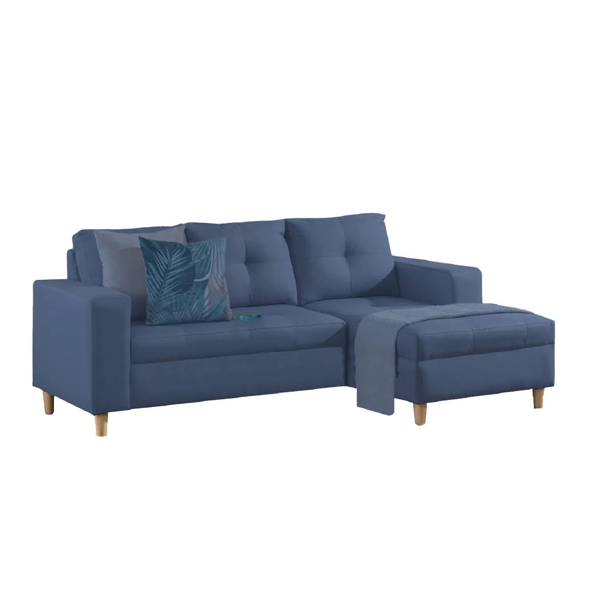 Juego de Sala Verano sala En L Azul Izquierda + Comedor 4 Puestos ...