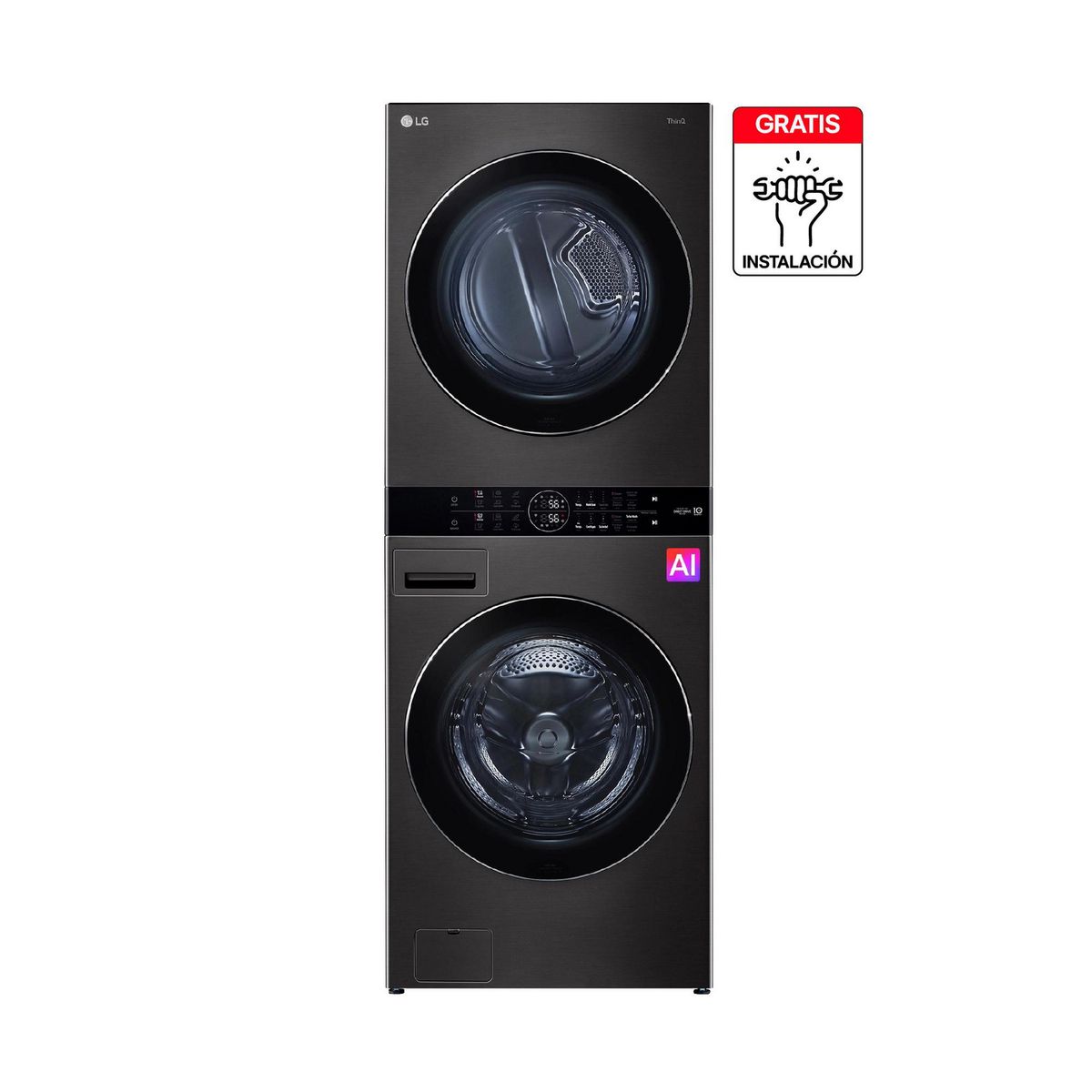LG - Torre de Lavado Carga Frontal 14 Kg Washtower Mini Ai Dd Wk14bs6r