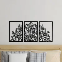 Set 3 Cuadros Mandala Negro