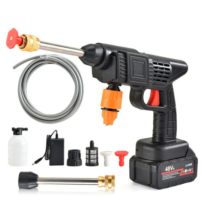 Hidrolavadora Inalámbrica Pistola de Lavado Alta Presión Color Negro 52  Bits - Homecenter.com.co