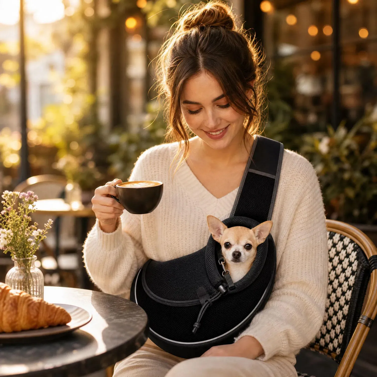 Bolso Cargador Maletín Perro Gato Talla S Color Gris