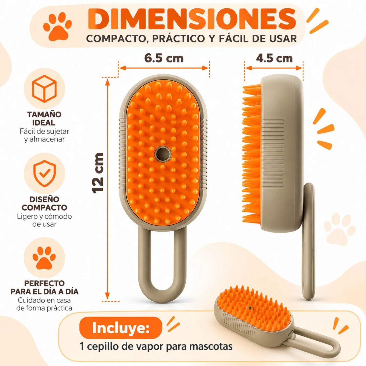 Cepillo de Mascotas de Vapor Expandible Multicolor 3